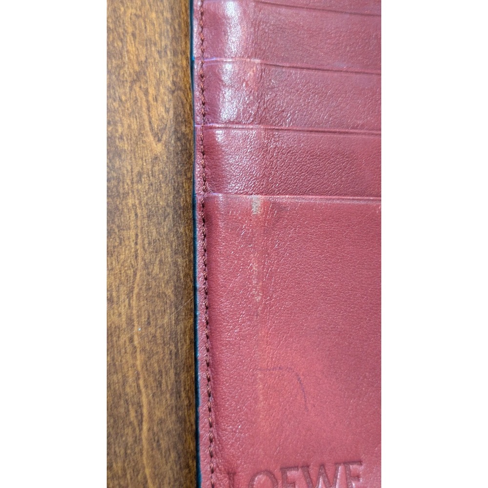 Loewe Large Vertical Wallet Tan Grained Calfskin Leather Anagram - Picture 6 of 11
